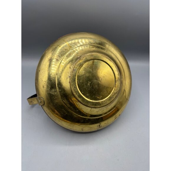 Vtg 70s Copper Brass‎ Teapot Tea Kettle Black Handle Decor - Picture 5 of 8